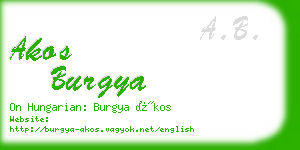 akos burgya business card